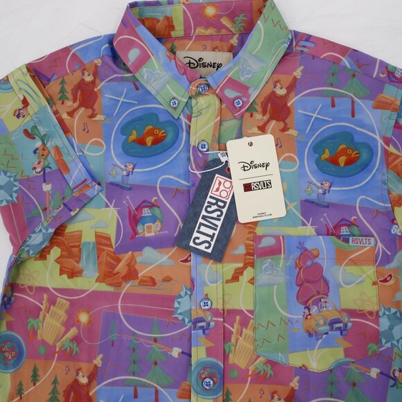 NWT RSVLTS Shirt Mens XS Disney Goofy Movie The Open Road KUNUFLEX Short Sleeve - Picture 1 of 16